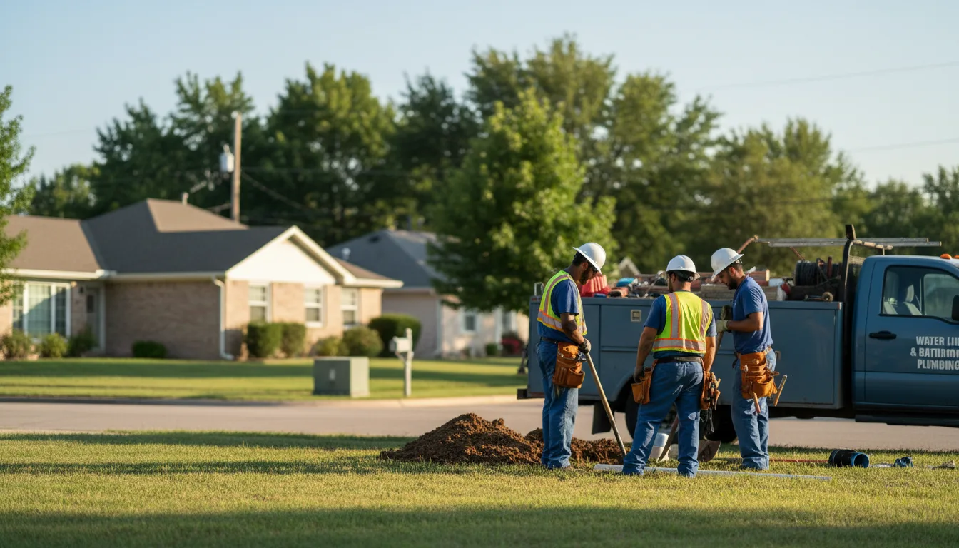 Residential water line and bathroom plumbing service in Akron, IN